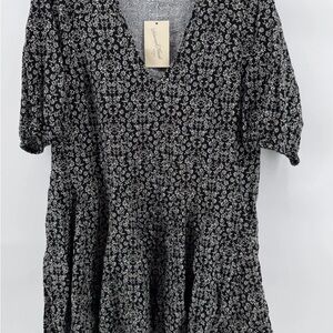 Target Black and White Patterned Dress Large